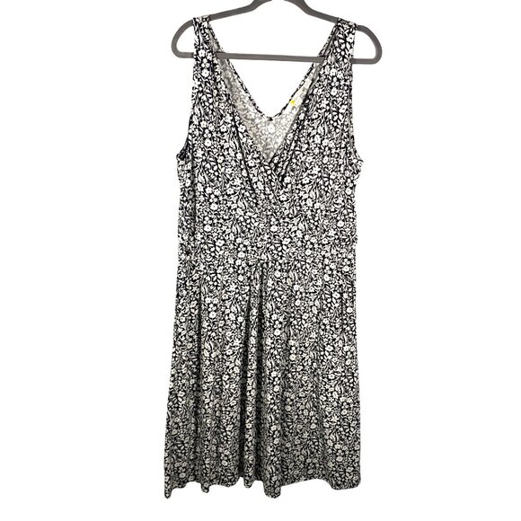 Boden Floral Sleeveless Dress US 20-22R stretch Viscose & Elastane Blend V-Neck - Picture 1 of 8